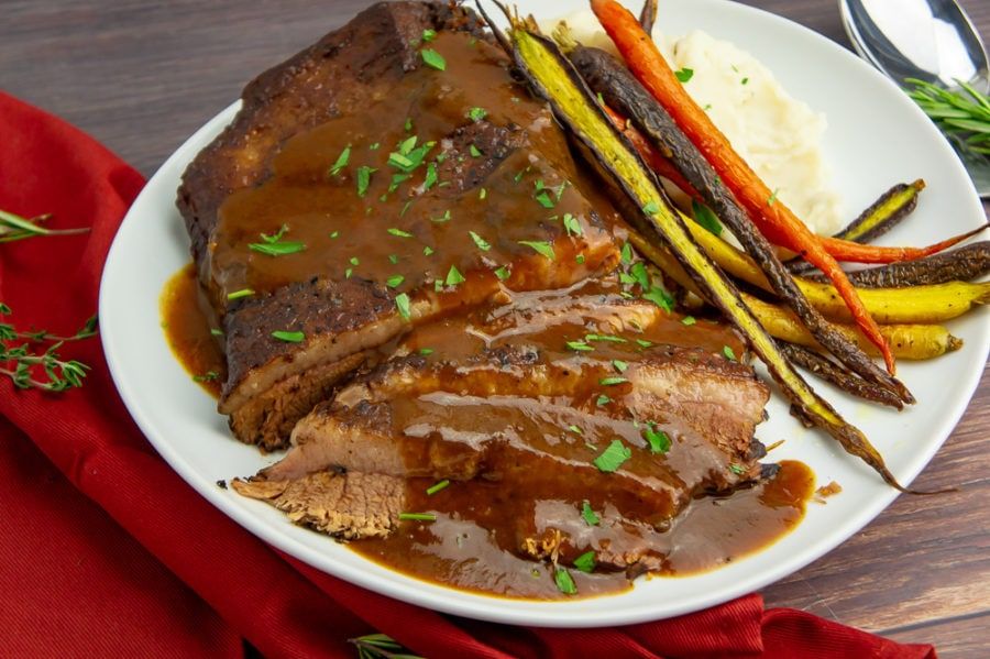 Shabbat Brisket in Burgundy Sauce