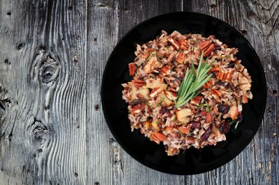 Multi-Grain Rice with Almonds and Currants