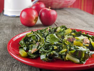 Swiss Chard with Beef Bacon and Onions