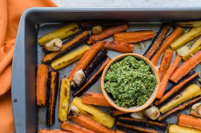 Roasted Carrots with Mint Pesto