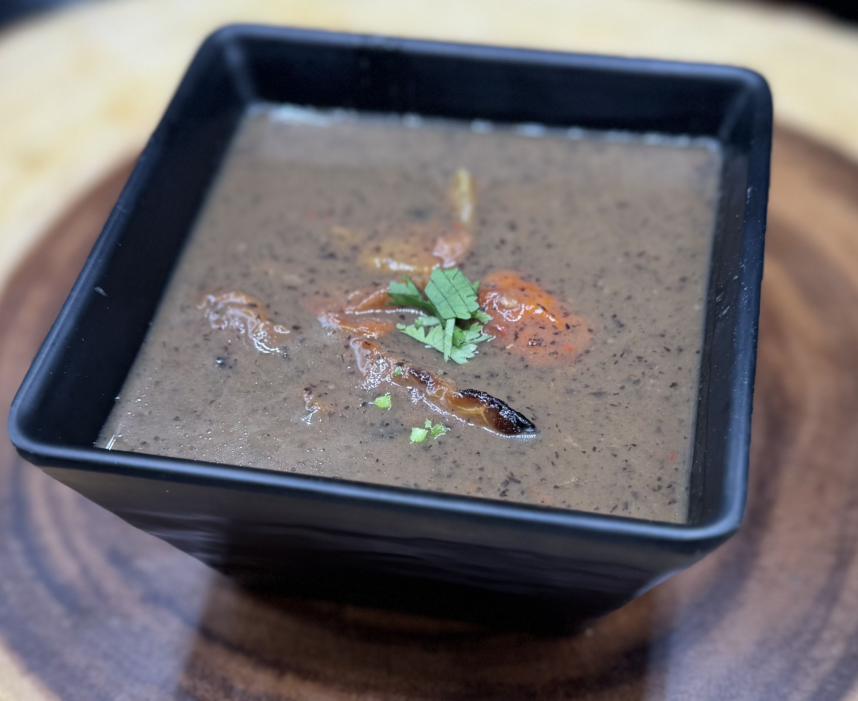 High Fiber Black Bean Soup with Roasted Tomato