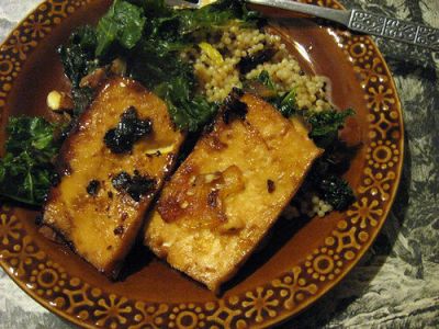 Tofu with Spinach and Capers